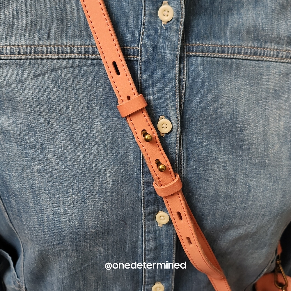 Pink Leather Drawstring Crossbody - Picture 4 of 17